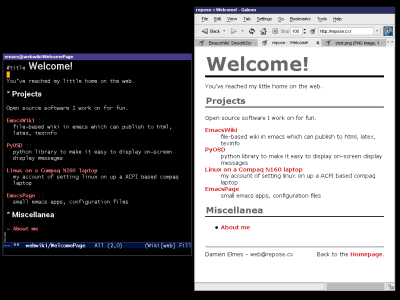 screenshot of emacs